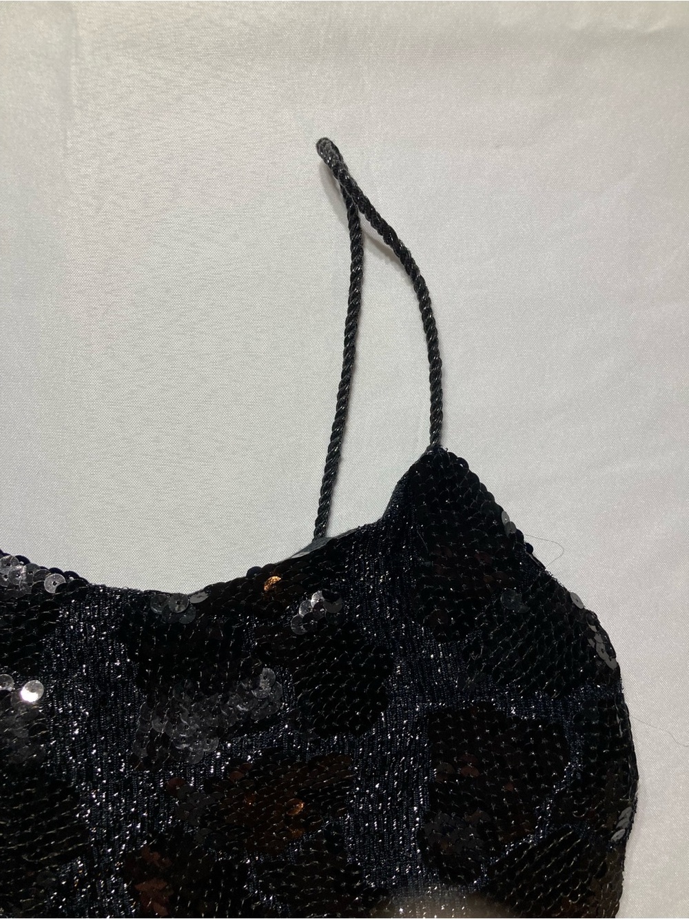 Black Sequin Spaghetti-Strap Mini Dress - Picture 4 of 9